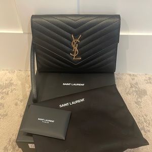Cassandre Saint Laurent YSL Matelasse monogram Clutch Pouch